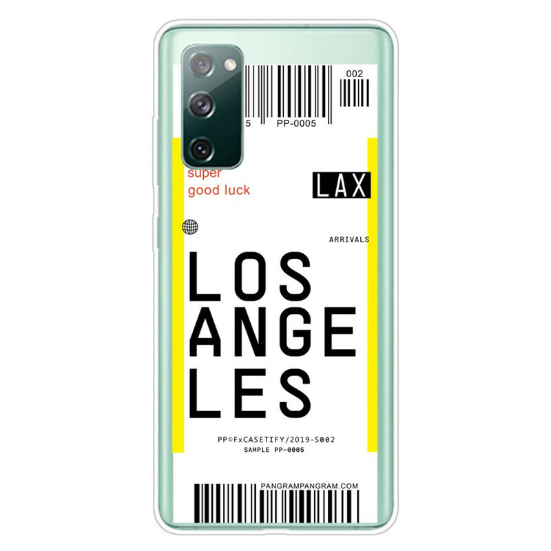 Case Samsung Galaxy S20 FE Boarding Pass to Los Angeles