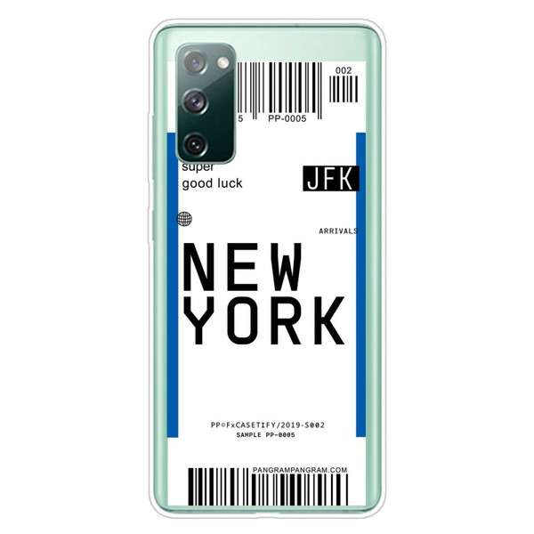 Case Samsung Galaxy S20 FE Boarding Pass to New York