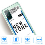 Case Samsung Galaxy S20 FE Boarding Pass to New York