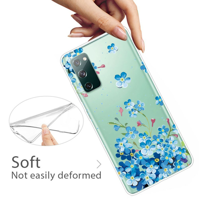 Samsung Galaxy S20 FE Blue Flowers Case