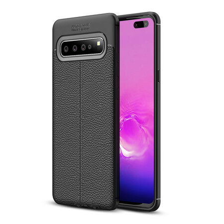 Samsung Galaxy S10 5G Leather Case Lychee Effect Double Line