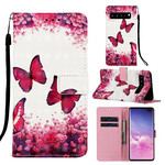 Samsung Galaxy S10 5G Case Red Butterflies