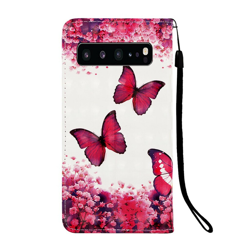 Samsung Galaxy S10 5G Case Red Butterflies