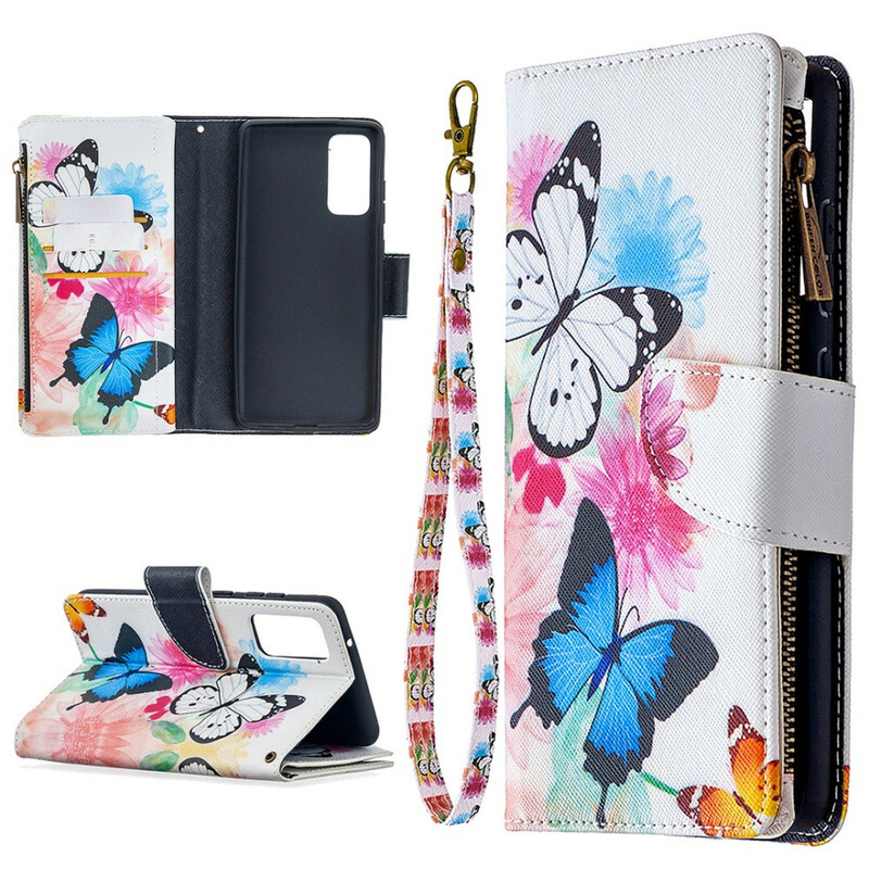 Samsung Galaxy S20 FE Case with Butterfly Zipper Pocket