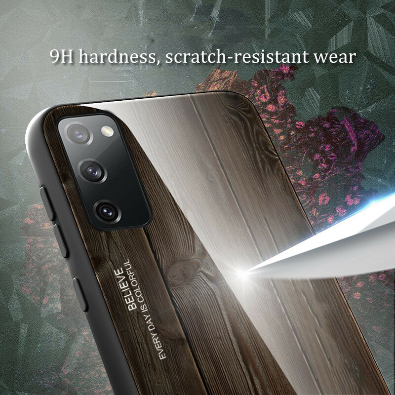 Samsung Galaxy S20 FE Case Tempered Glass Wood Design