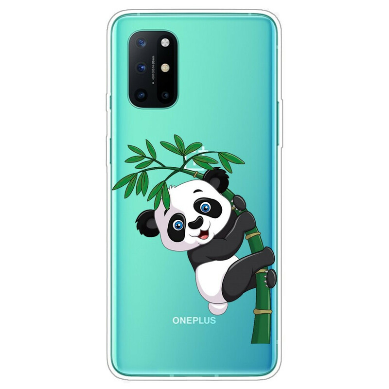 OnePlus 8T Transparent Panda Cover On Bamboo