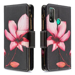 Case Huawei P Smart 2020 Zipped Pocket Flower