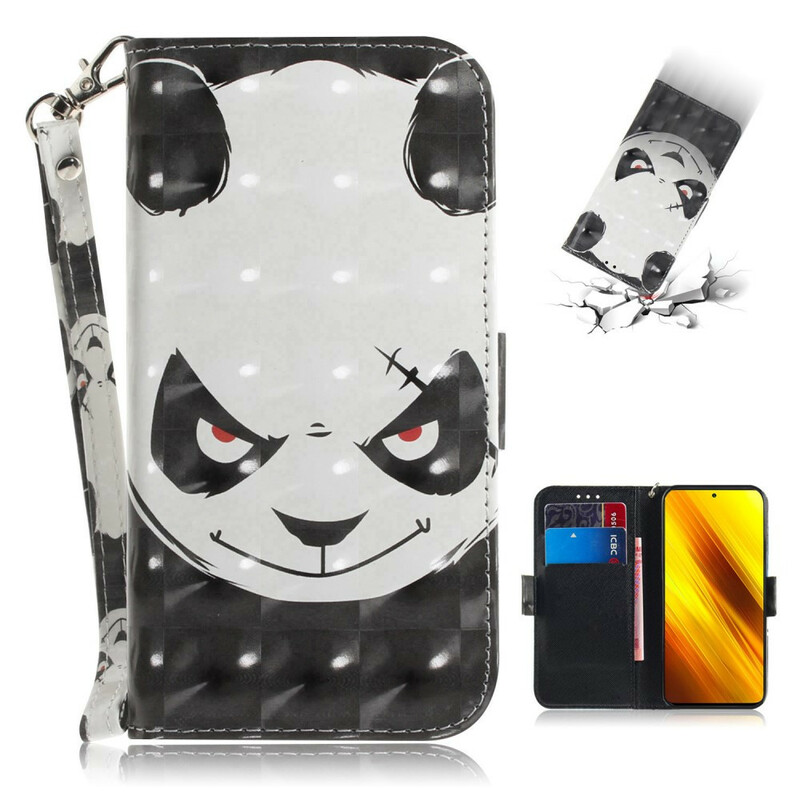 Poco X3 Angry Panda Lanyard Case