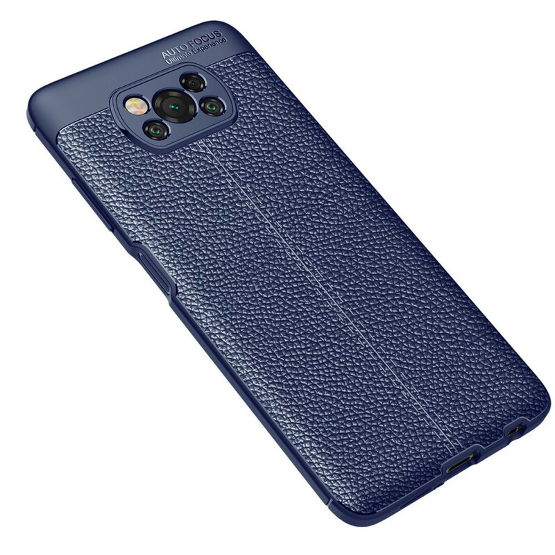 Case Poco X3 Leather Effect Lychee Double Line