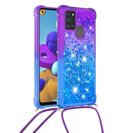 Samsung Galaxy A21s Silicone Glitter and String Case