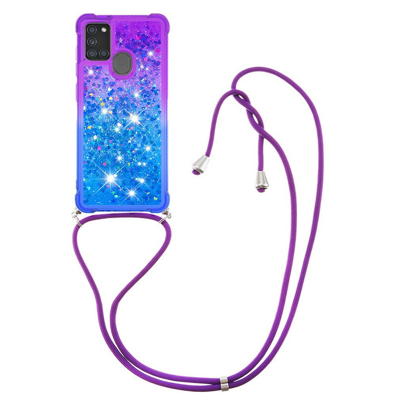 Samsung Galaxy A21s Silicone Glitter and String Case