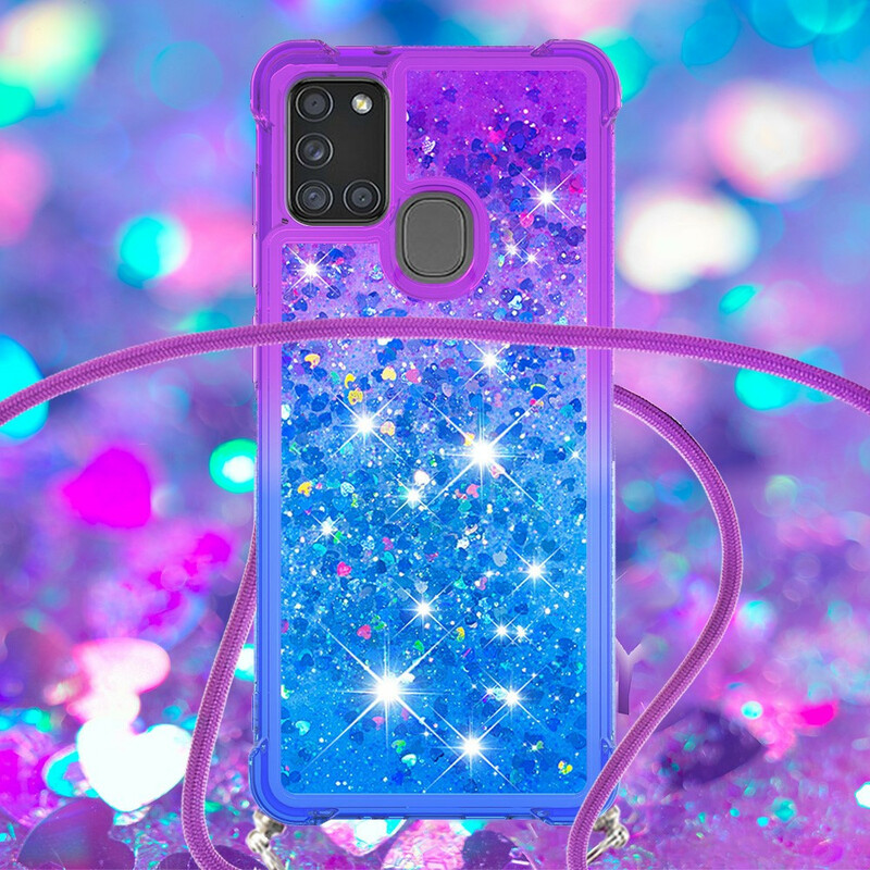 Samsung Galaxy A21s Silicone Glitter and String Case