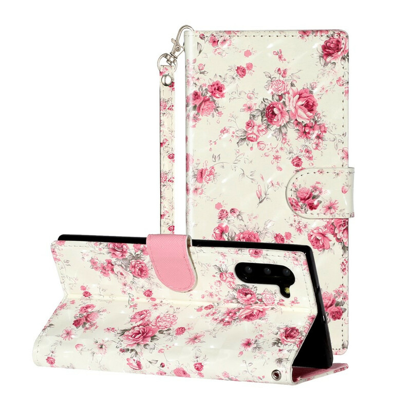 Case Samsung Galaxy Note 10 Flowers Light Spots with Strap