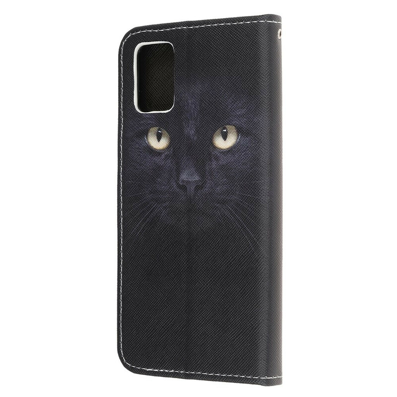 Samsung Galaxy A51 Black Cat Eyes Lanyard Case