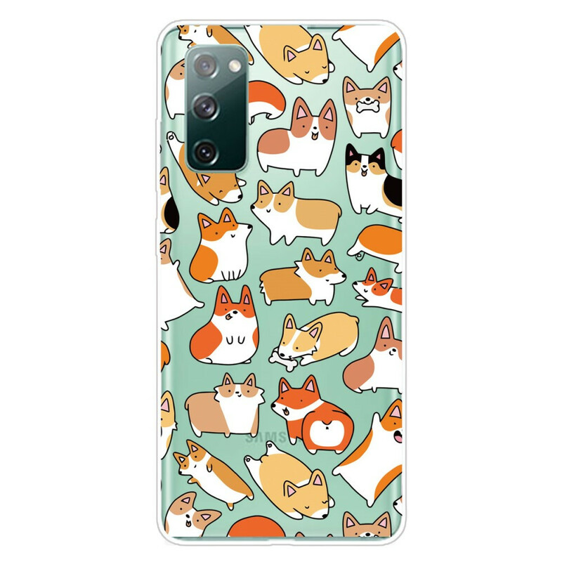 Samsung Galaxy S20 FE Clear Case Multiple Dogs