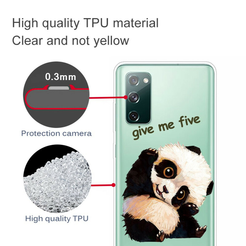 Case Samsung Galaxy S20 FE Transparent Panda Give Me Five