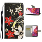Case Samsung Galaxy S20 FE Colored Flowers with Strap