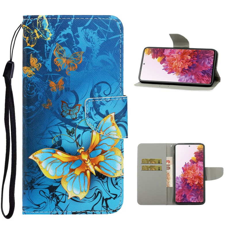 Case Samsung Galaxy S20 FE Variations Butterflies with Strap