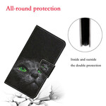 Samsung Galaxy S20 FE Green Eyes Cat Case with Strap