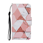 Samsung Galaxy S20 FE Marble and Glitter Case with Strap