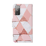 Samsung Galaxy S20 FE Marble and Glitter Case with Strap