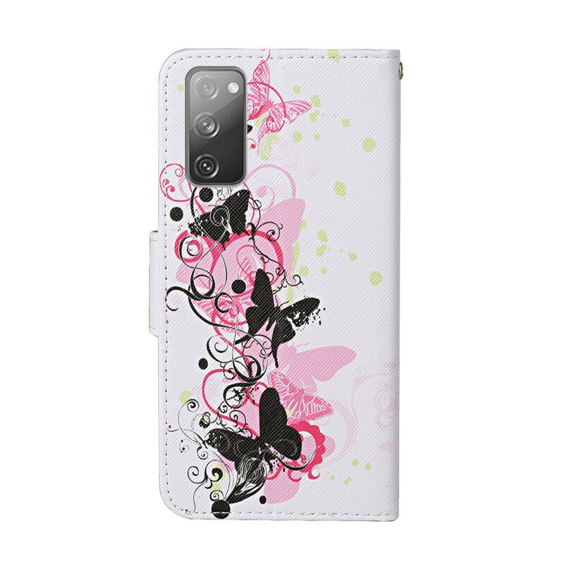 Samsung Galaxy S20 FE Case Butterflies and Lanyard