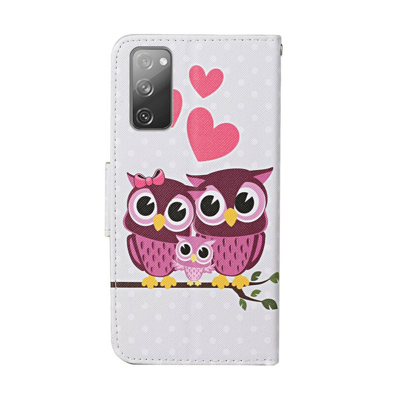 Samsung Galaxy S20 FE Case Owl Family with Strap