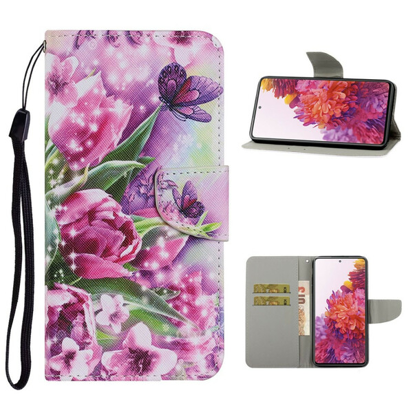 Samsung Galaxy S20 FE Case Butterflies and Tulips
