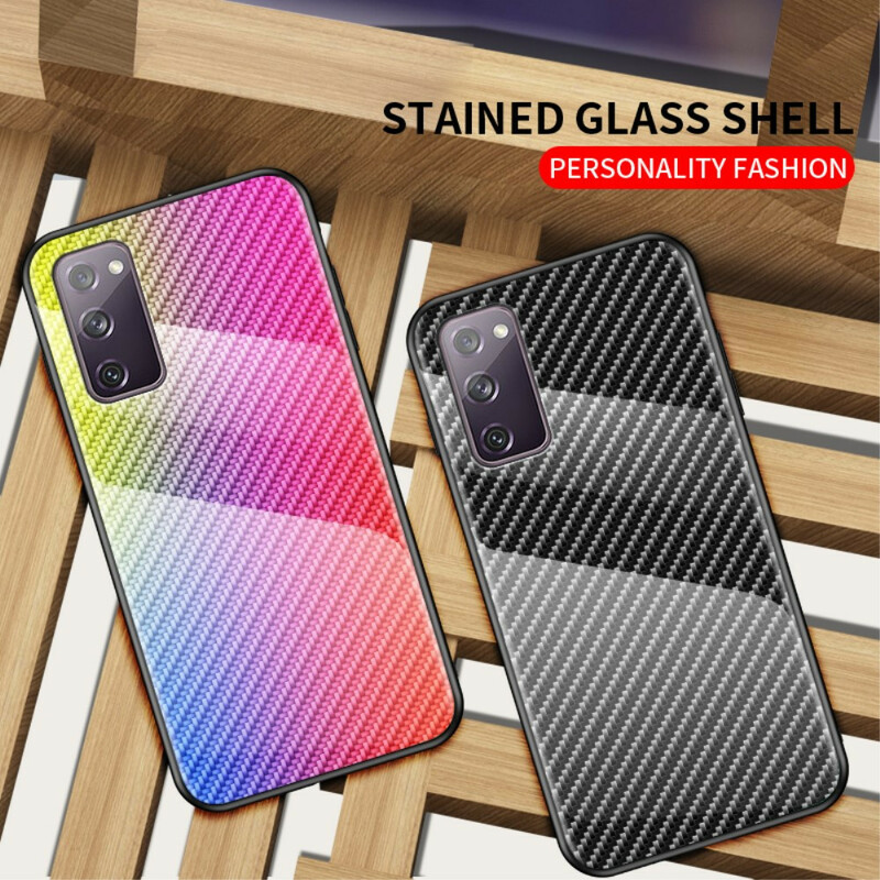 Samsung Galaxy S20 FE Carbon Fiber Tempered Glass Case