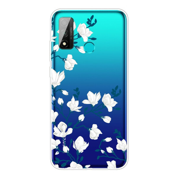 Cover Huawei P Smart 2020 White Flowers