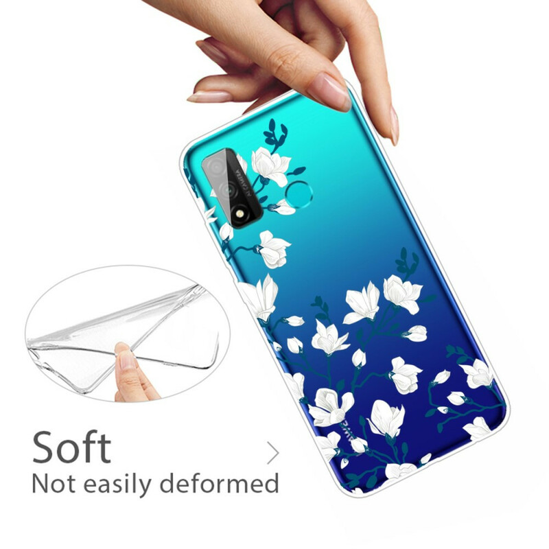 Cover Huawei P Smart 2020 White Flowers