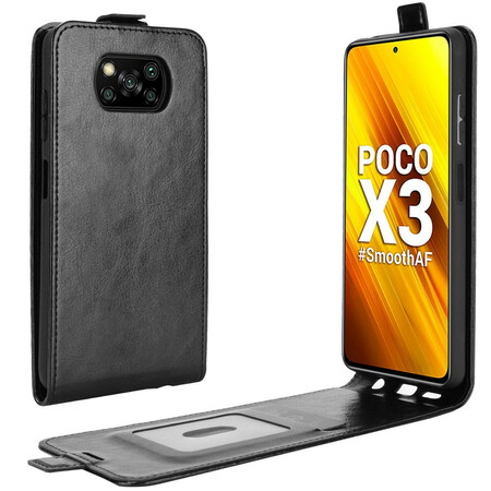 Cover Xiaomi Poco X3 Rabat Vertical Effet Cuir