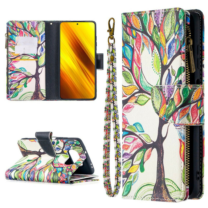 Xiaomi Poco X3 Zipper Pocket Tree Case