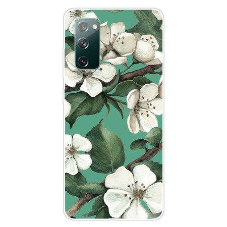 Cover Samsung Galaxy S20 FE Painted White Flowers