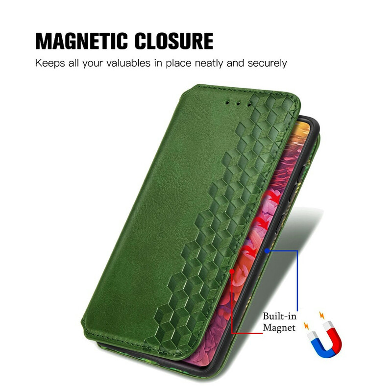 Flip Cover Samsung Galaxy S20 FE Simili Cuir Texture Diamant