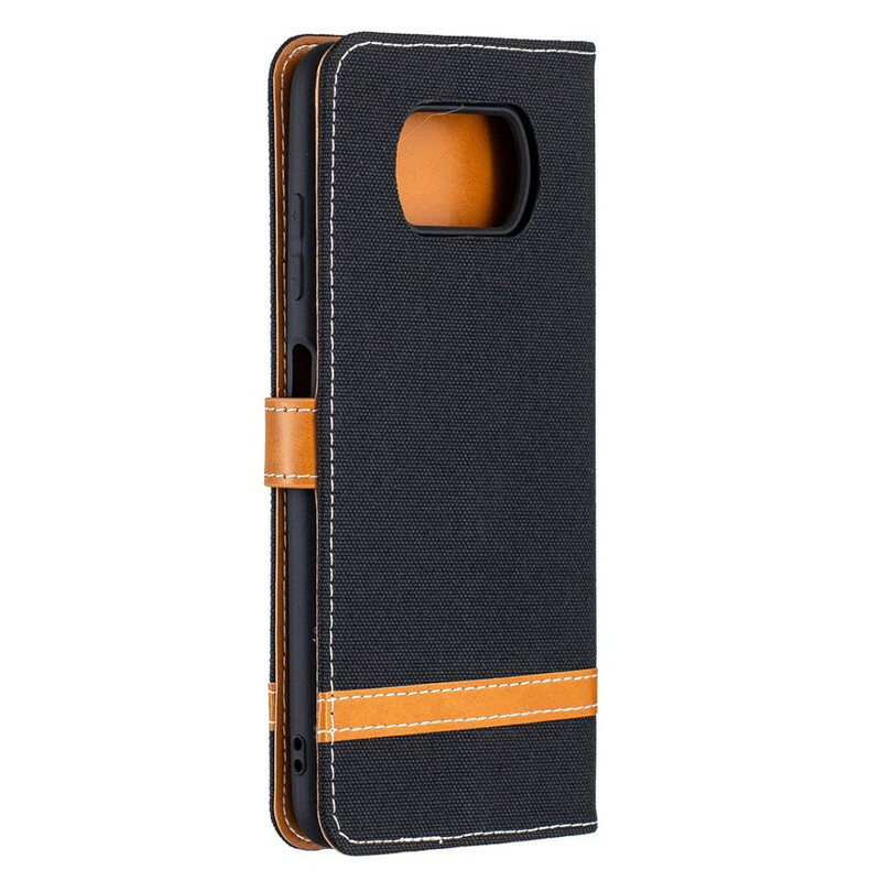 Xiaomi Poco X3 Fabric and Leather effect case with strap