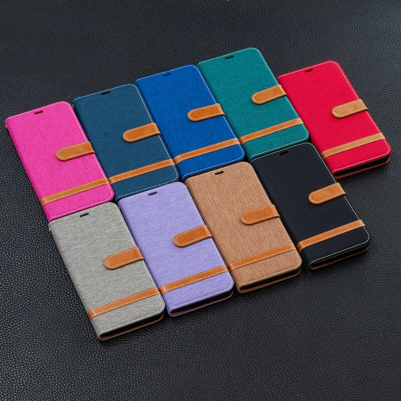 Xiaomi Poco X3 Fabric and Leather effect case with strap