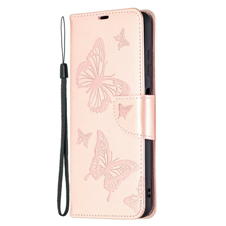 Xiaomi Poco X3 Butterfly Printed Lanyard Case