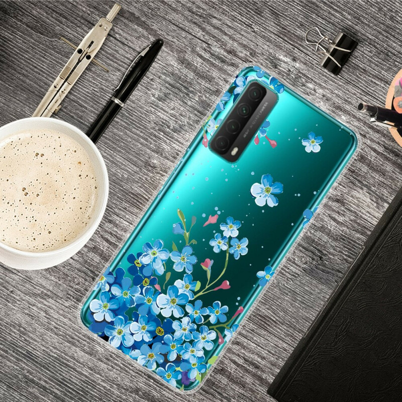 Huawei P Smart Case 2021 Blue Flower Bouquet