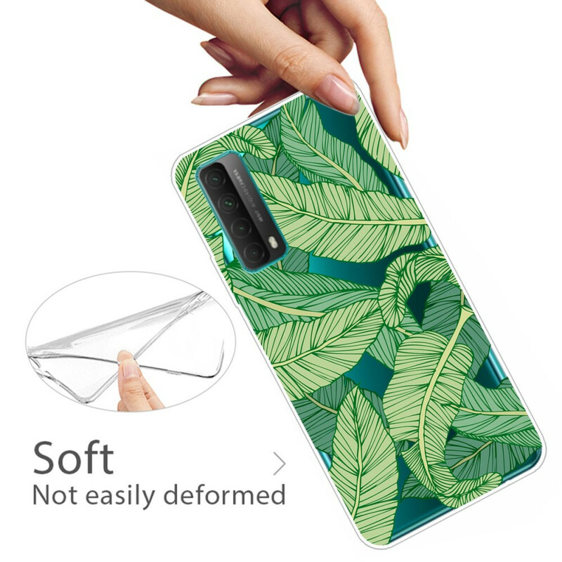 Huawei P Smart 2021 Transparent Case Graphic Leaves
