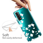Cover Huawei P Smart 2021 White Flowers
