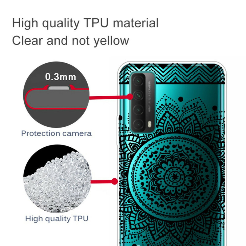 Huawei P Smart 2021 Transparent Case Mandala Flowers
