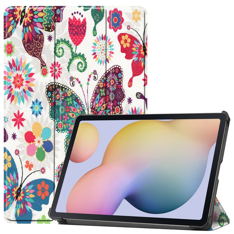 Smart Case Samsung Galaxy Tab S7 Stylus Holder Vintage Flowers