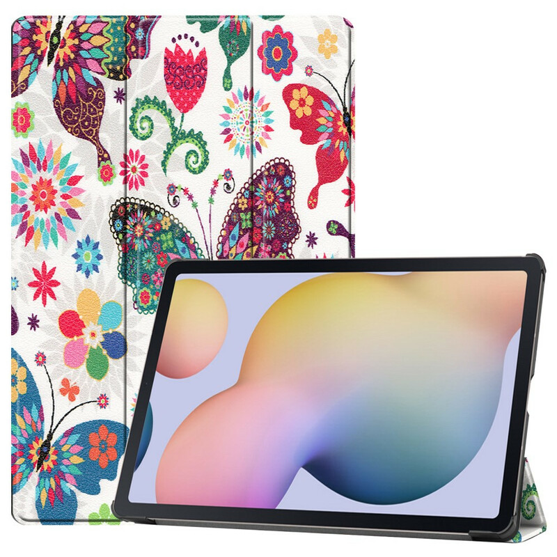 Smart Case Samsung Galaxy Tab S7 Plus Reinforced Butterflies and Flowers