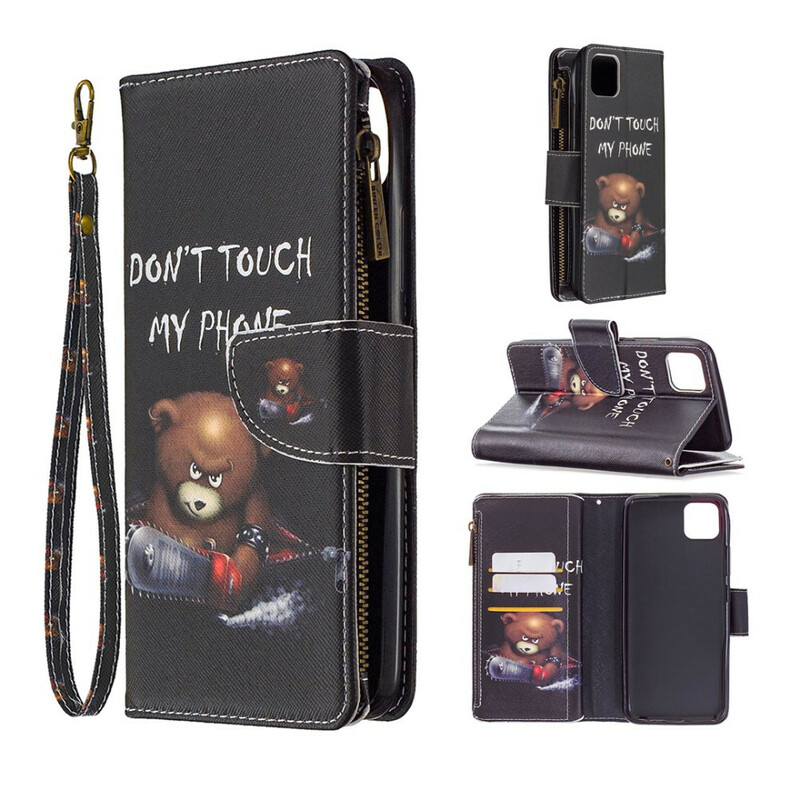 Realme C11 Bear Zipper Pocket Case