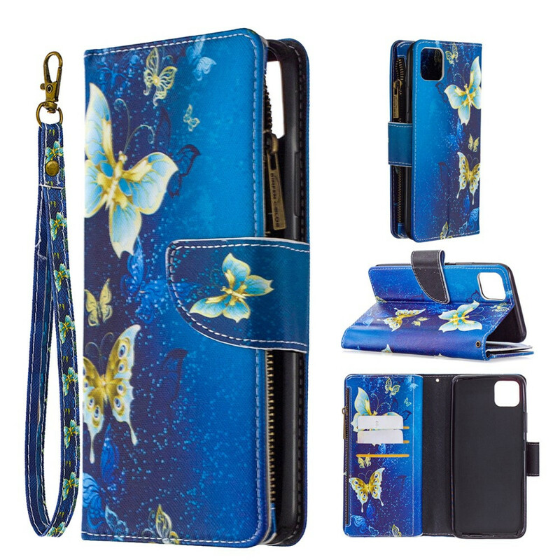 Cover Realme C11 Zipped Pocket Golden Butterflies