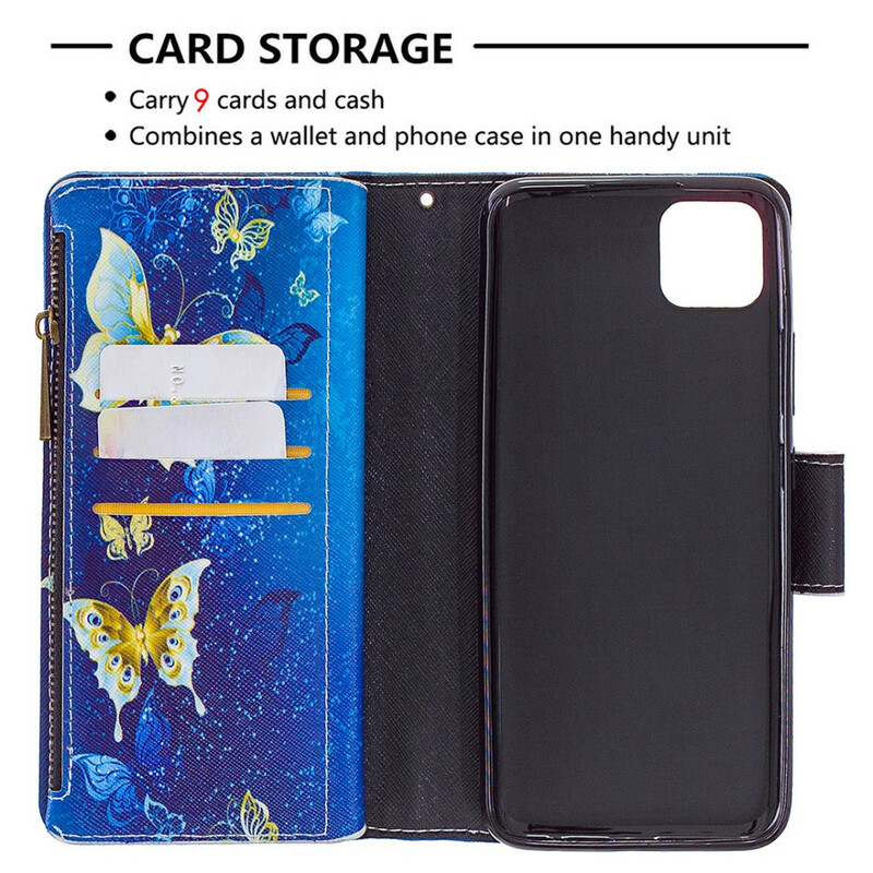 Cover Realme C11 Zipped Pocket Golden Butterflies