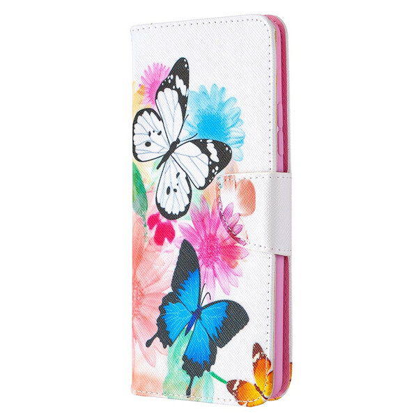 Samsung Galaxy A42 5G Case Painted Butterflies and Flowers