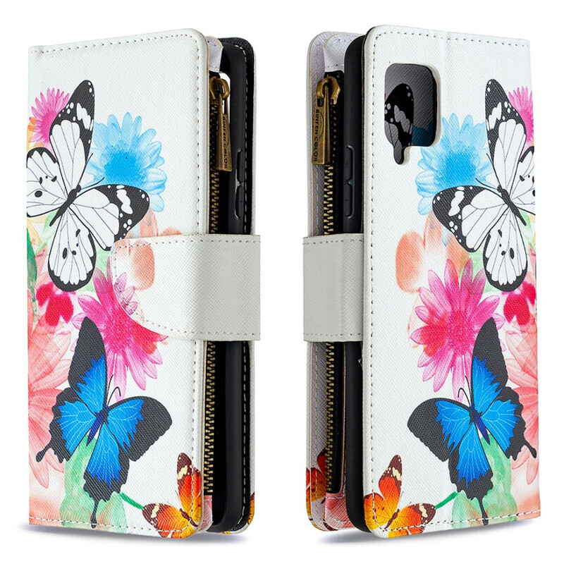 Samsung Galaxy A42 5G Zipped Pocket Butterflies Case