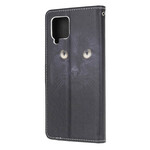 Samsung Galaxy A42 5G Black Cat Eye Case with Strap